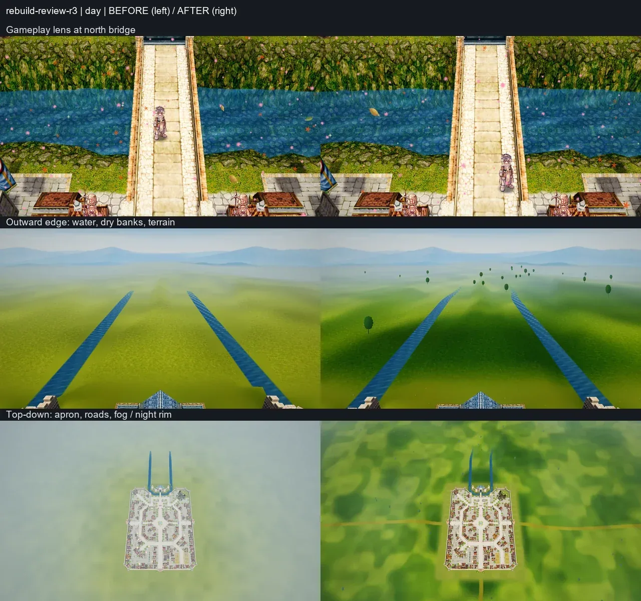 rebuild-review-r3 day before/after: experimental Enhanced exterior, draft review.