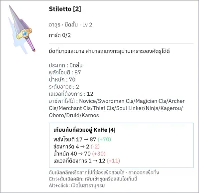 ป้ายเปรียบเทียบและระดับอาวุธภาษาไทย
