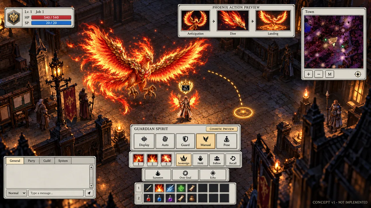 Concept v1 of Spirit controls; not an implemented game capture.