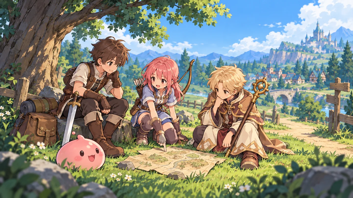 ภาพประกอบ Swordman Archer และ Mage เตรียมตัวออกล่า Poring